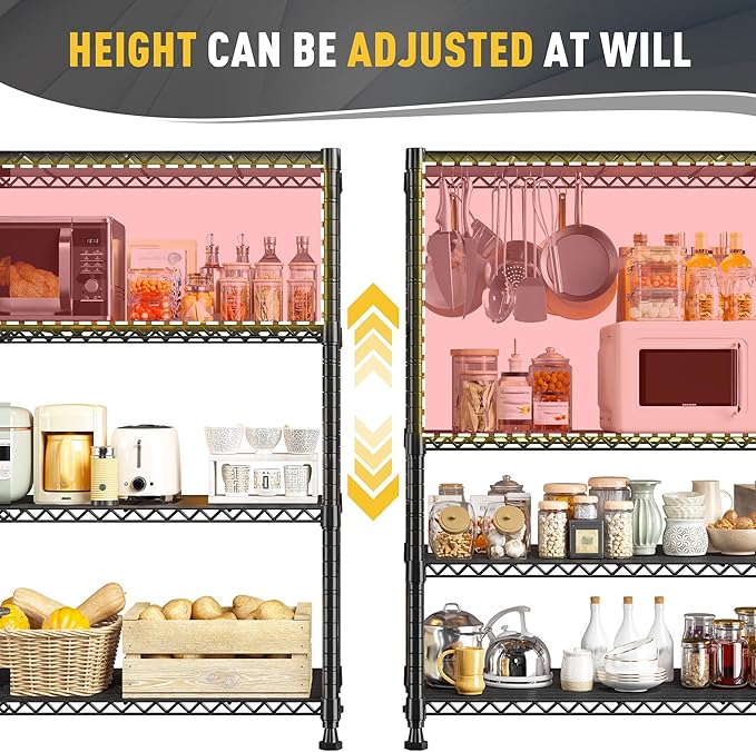 REIBII Wire Shelving Storage Shelves Metal Shelves Heavy Duty Shelving - Image 6