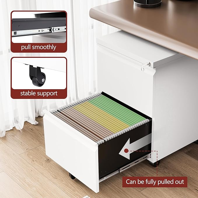 2 Drawer File Cabinet，Mobile Filing Cabinet - Image 6