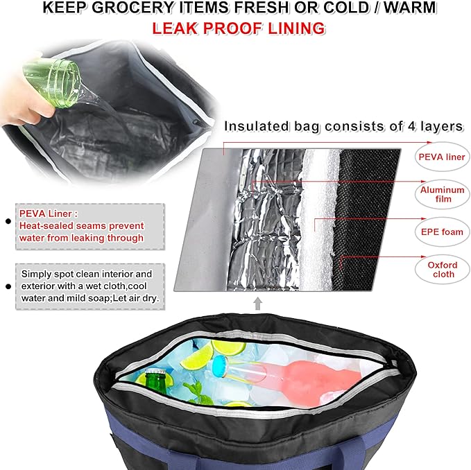 BeeGreen Cooler Bag Soft Leakproof Insulated Tote - Image 3