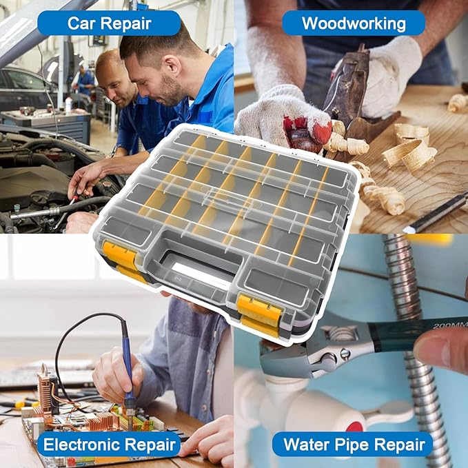 Double Side Tool Box Organizer, Hardware Storage Box, Portable Small Parts - Image 6