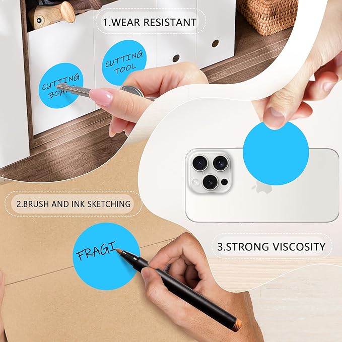 2 Inch Sky-Blue Circle Stickers 500 Pcs, Permanent Color Coding Dots - Image 3