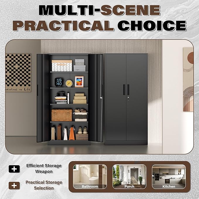 Incbruce 72” Metal Storage Cabinet, Garage Cabinets and Storage System - Image 6