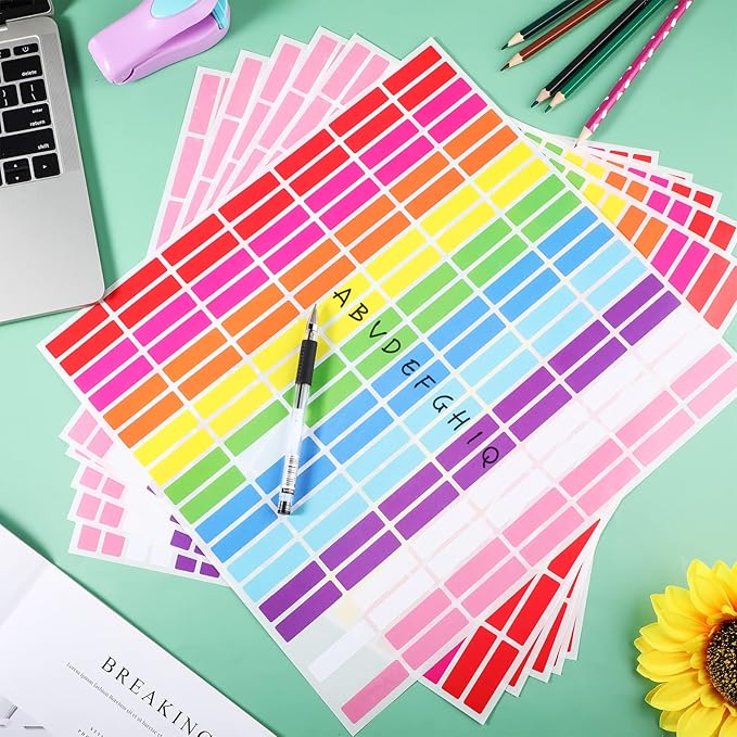 Tallew 2800Pieces 10 Color Coding Labels Rectangle Colored Stickers Assorted - Image 3