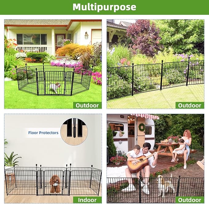 ADAVIN 40 in Garden Fence with Low Threshold Door, Dog Fence Outdoor - Image 5