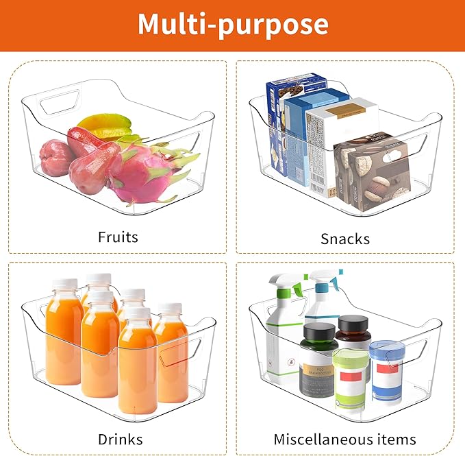 Attelite 12 Pack Clear Plastic Storage Bins, Pantry Organizer Containers - Image 6