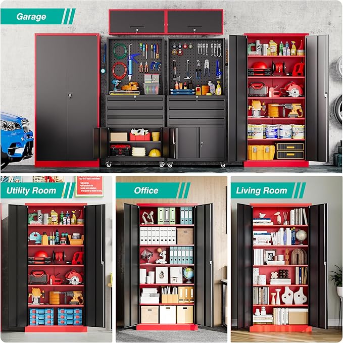 SISESOL Wide & Deep Metal Storage Cabinet - Image 5