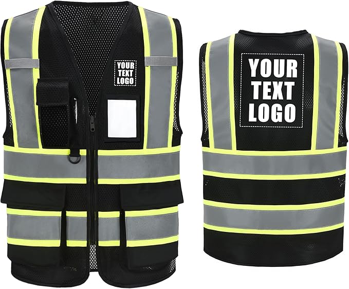 A-SAFETY Mesh High Vis Vest Lightweight Reflective Construction Vest by A-SAFETY