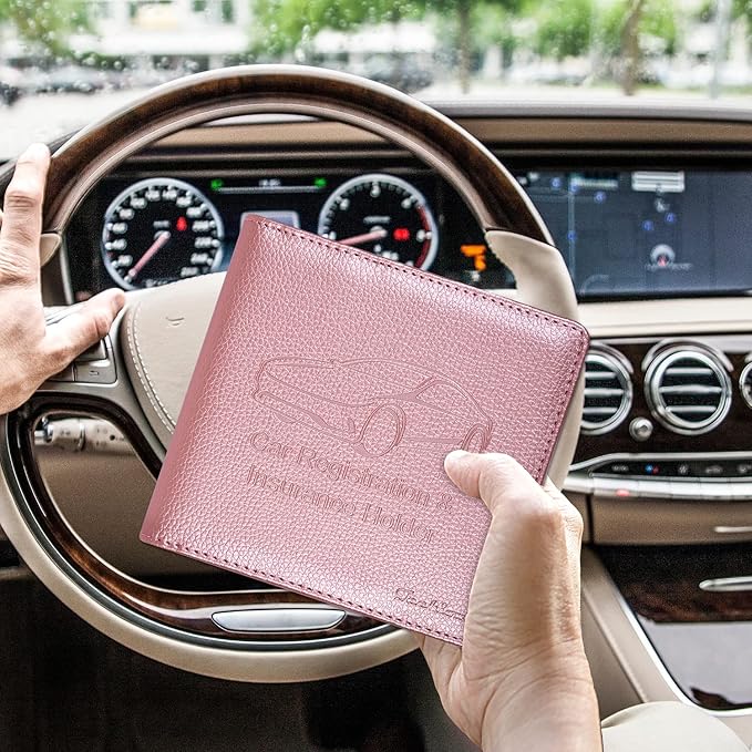 Car Insurance and Registration Holder, 5.5 x 5 Inch PU Leather Vehicle Glove - Image 6