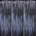3 Pack 3.3 x 8.2 ft Matte Blue Foil Fringe Curtains, Dark Blue Tinsel Streamers by Voircoloria