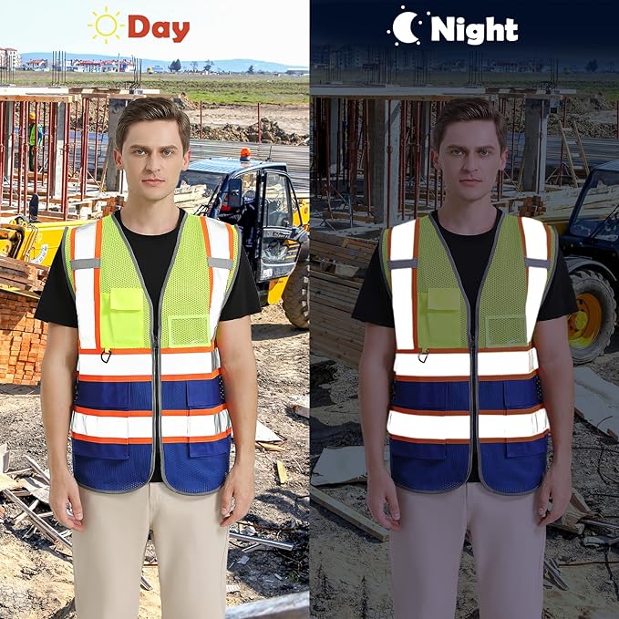 BeautyWill Custom Logo Safety Vest Class 2 High Visibility Reflective Vest - Image 7