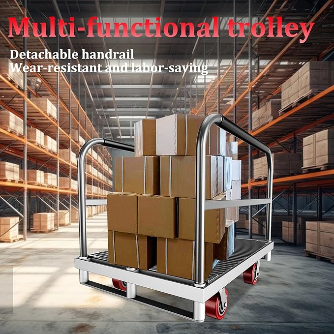2IN1 Heavy Duty Panel Truck, 2600 lbs Capacity Drywall & Lumber Cart, Flatbed - Image 3