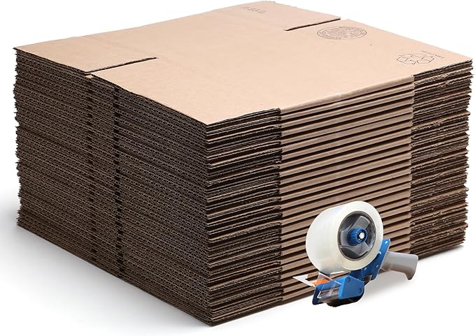 The Boxery 8"x8"x3" Brown/Kraft Corrugated Cardboard Shipping Boxes 100-Pack | - Image 4