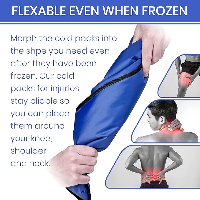 2 Pack Large Ice Packs for Injuries | 11" x 14.5" | Hot & Cold Pack | Reusable - Image 8