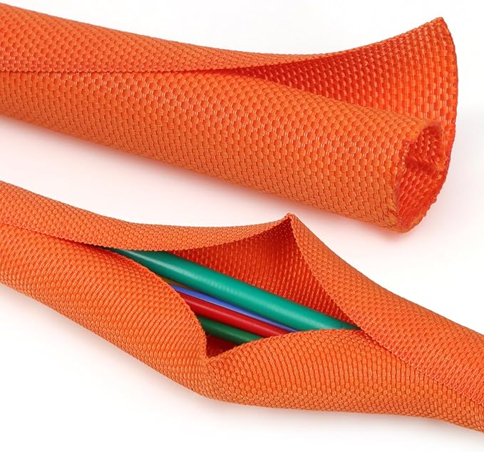 Split Braided Cable Sleeve，Flexible Wire Loom Tubing, Automotive Cord Protector by PursuingaBetterLife