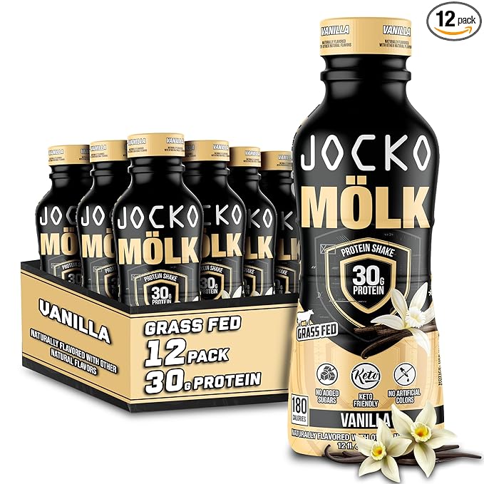 Jocko Mölk 30g Grass Fed Protein Shakes – No Added Sugar Protein Drinks KETO by JockoFuel