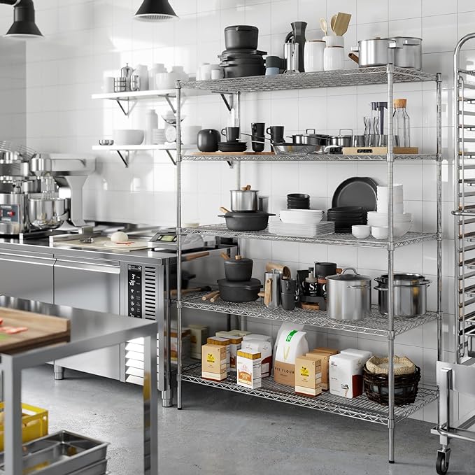 24" Deep x 54" Wide x 74" Height Wire Shelving Kit | 5-Tier | NSF Commercial - Image 6