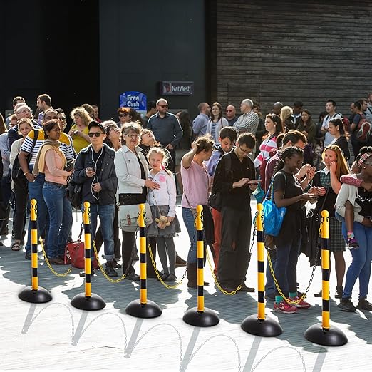 Amylove Plastic Stanchion Post Set, Traffic Warning Line Stanchion Crowd - Image 7