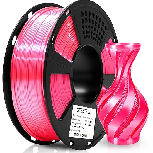 Geeetech Silk PLA Filament 1.75mm, Metal-Like Shiny Silk Rose Pink 3D Filament - Image 8