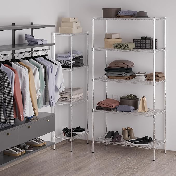 21" Deep x 42" Wide x 86" Height Wire Shelving Kit | 5-Tier | NSF Commercial - Image 5