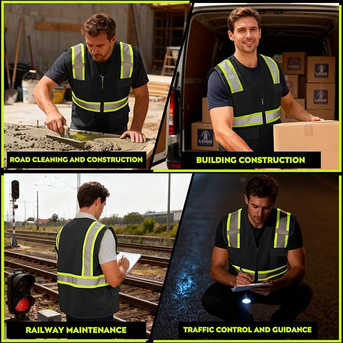 BeautyWill 10/20 Pack Custom Logo Safety Vest, Bulk High Visibility Class 2 - Image 5