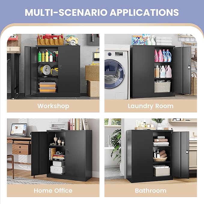 Metal Storage Cabinet, Wide & Deep Storage Cabinet - Image 5