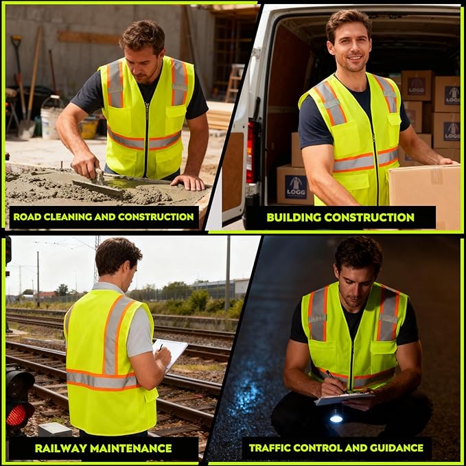 BeautyWill 10/20 Pack Custom Logo Safety Vest, Bulk High Visibility Class 2 - Image 7
