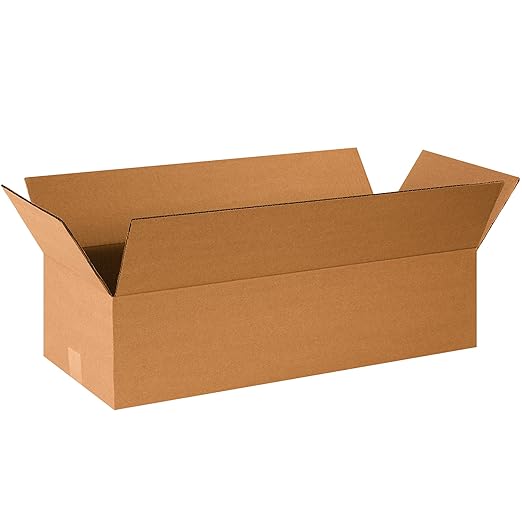 TAPE LOGIC 24x10x6 Flat Corrugated Boxes, 24L x 10W x 6H, Storage Box by TapeLogic