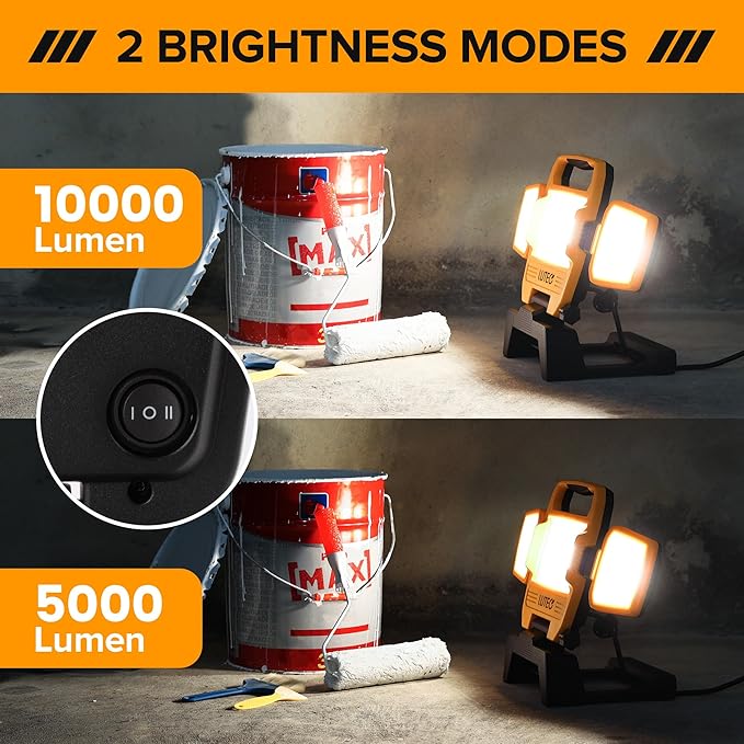 LUTEC 91.6W 10000 Lumen LED Work Light, Foldable Work Lights - Image 3