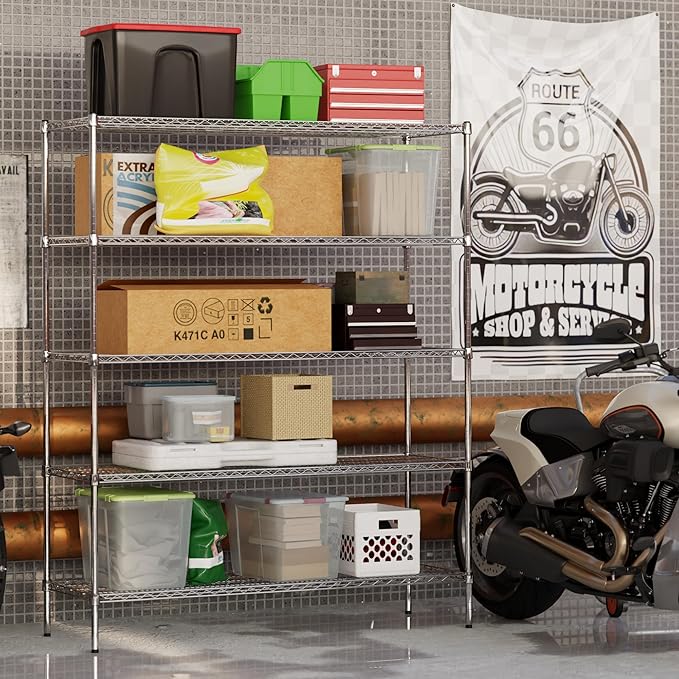 21" Deep x 60" Wide x 74" Height Wire Shelving Kit | 5-Tier | NSF Commercial - Image 5