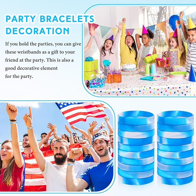 Liliful 100 Pcs Silicone Rubber Wristbands Rubber Wristband Bracelet Bands - Image 5
