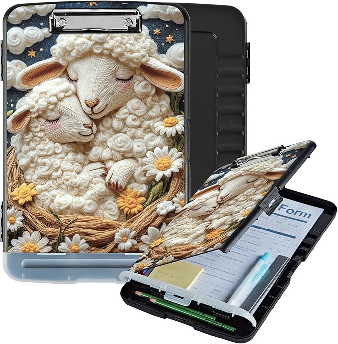 Clipboard with Storage Box & Pen Holder, Heavy Duty Clip Boards 8.5x11 by Unknown