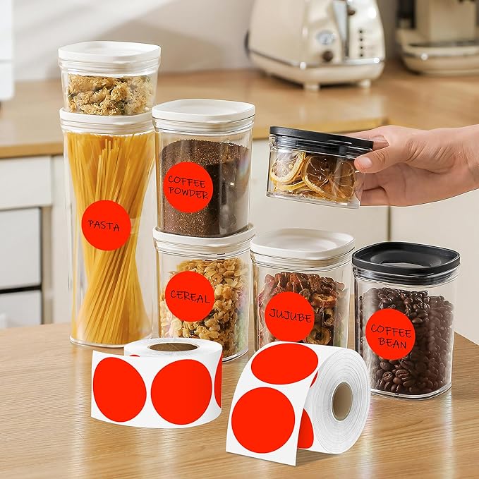2 Inch Fluorescent Red Circle Stickers 500 Pcs, Permanent Color Coding Dots - Image 6