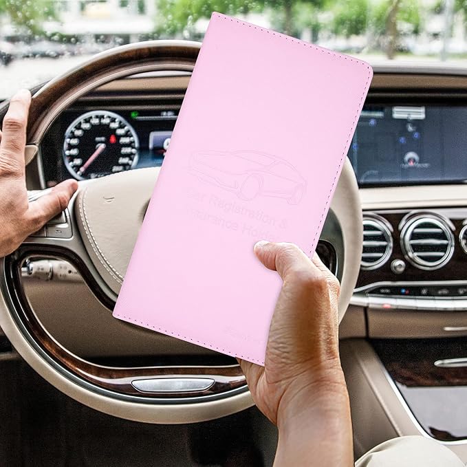 Car Insurance and Registration Holder, 9.5 x 5 Inch PU Leather Vehicle Glove - Image 6