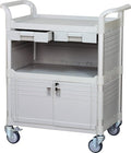 JaboEquip, Larger 3 Shelf Heavy Duty Lockable Hospital cart Medical cart by JABO