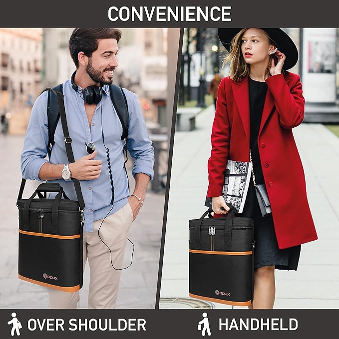 opux 3 Bottle Wine Carrier Tote, Insulated Leakproof Wine Cooler Bag, Wine - Image 6