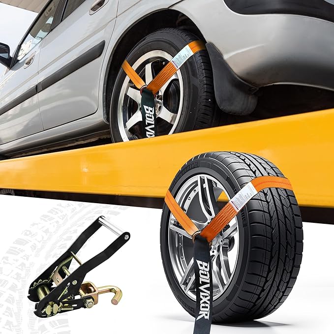 4 Pack Car Tie Down Straps for Trailers 2" x 96" - Image 6