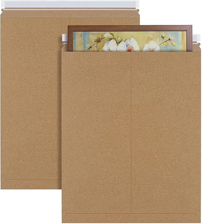 Natural Brown Kraft Rigid Mailers, 17 x 21 Inches. Pack of 5 Paperboard by APQSupply%C2%AE
