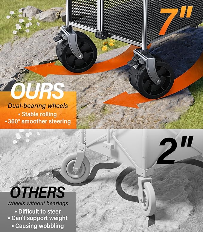 Collapsible Wagon Double Decker Wagons Carts Foldable - Image 3