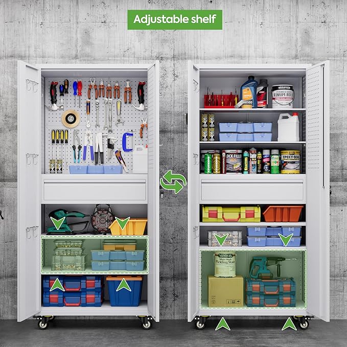 71" H Metal Garage Storage Cabinet - Image 6
