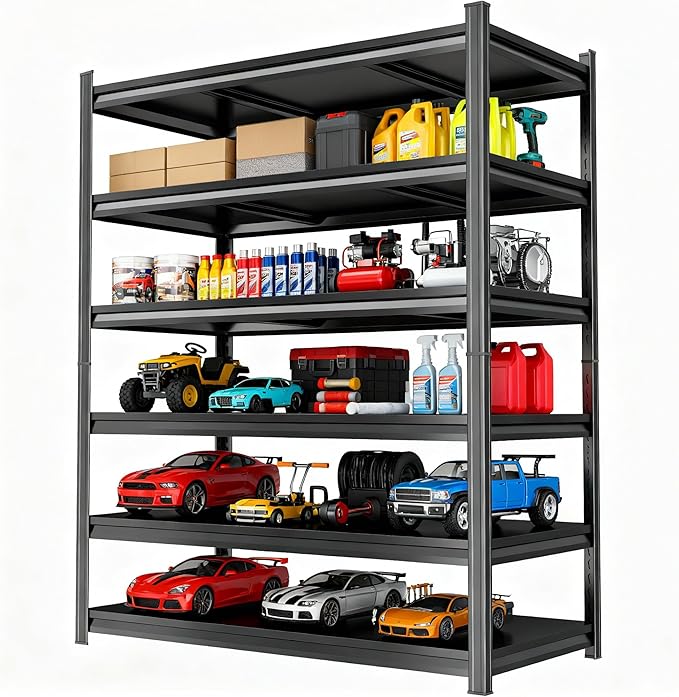 77'' Storage Shelves, Garage Metal Shelving Unit, Adjustable, Double-Layer by Beaunatixx