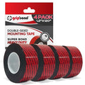 GripBond Black Super Bond Heavy Duty Double Sided Tape, 4 Rolls, 1.2” x 120” – by GripBlue