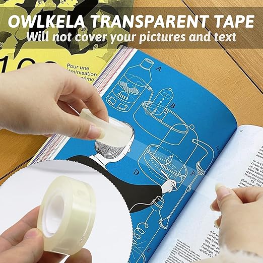 OWLKELA 6 Rolls Transparent Tape Refills, All-Purpose Transparent Glossy Tape - Image 5