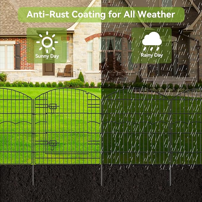 Decorative Garden Fence 12 Panels 26.8ft×32in Garden Fences Animal Barrier - Image 4