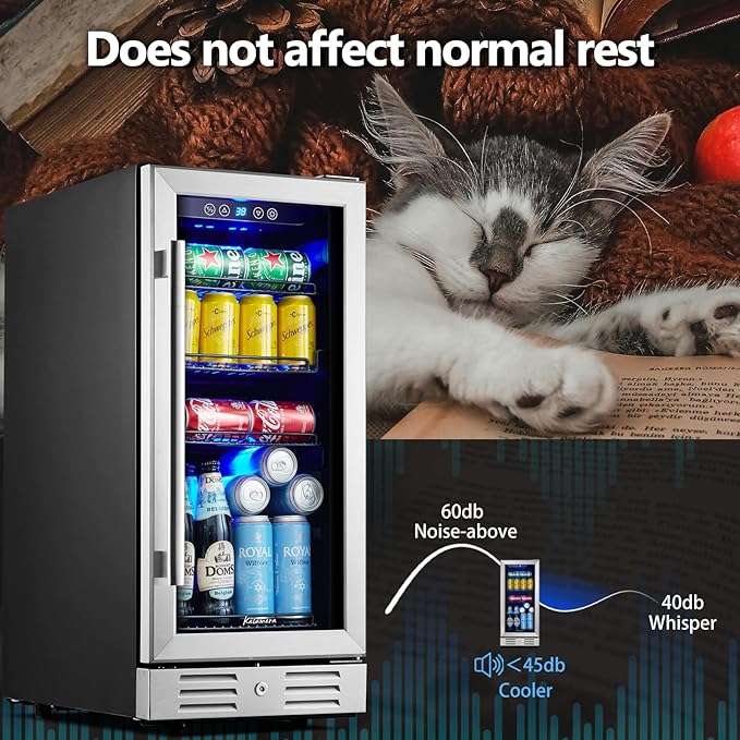 Kalamera 15 Inch 94 Cans Beverage Cooler Refrigerator, - Image 4