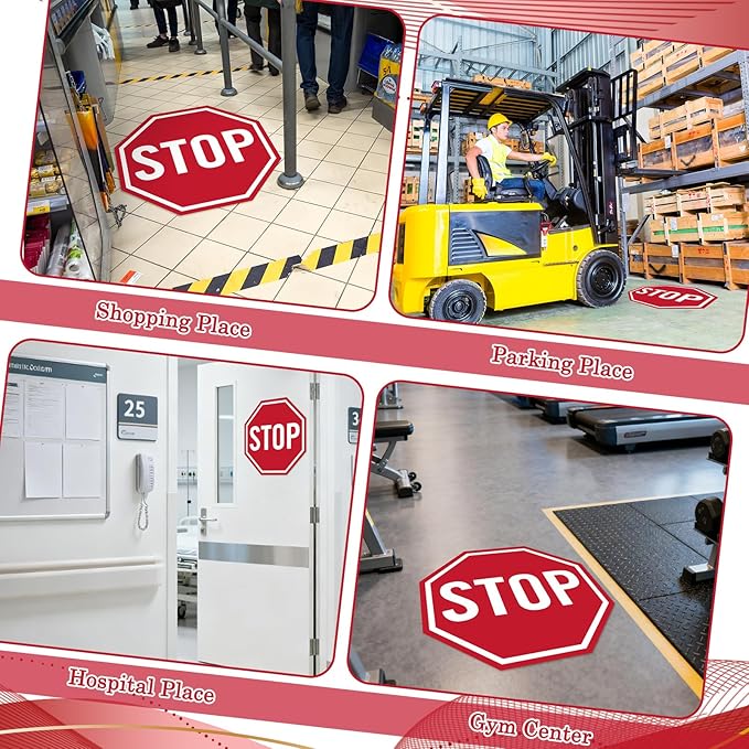 Nuanchu 5 Pcs Stop Floor Sign Stickers - Image 5