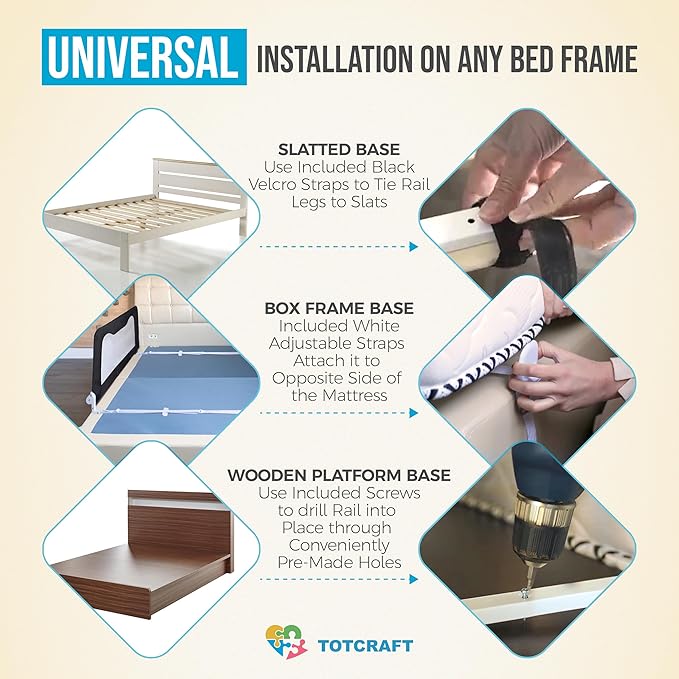 TotCraft Bed Safety Rails for Toddlers - Image 4