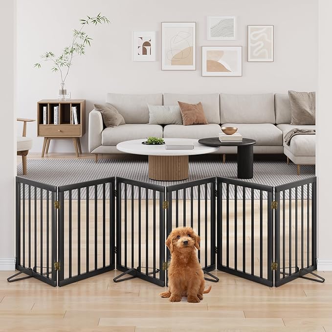 Extra Wide Dog Gate 110 inches Wide, Freestanding Pet Gate by MinoKesper