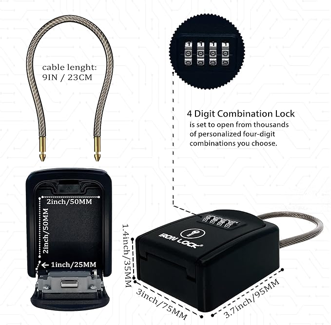 Iron Lock® Key Lock Box Portable - Image 3