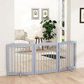 Freestanding Pet Gate for Dogs, Foldable Wooden Dog Gate for House, Indoor Dog by PUPETPO