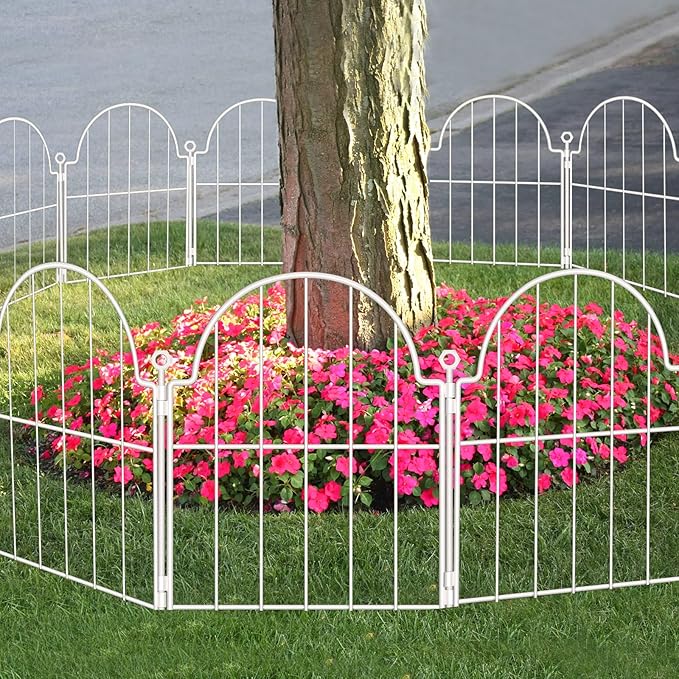 Decorative Garden Fence 17in x 10ft, 10 Pack Metal No Dig Garden Fencing Animal - Image 7